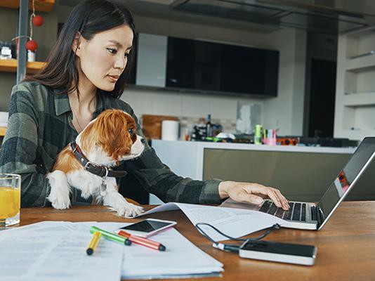 girl-dog-homework